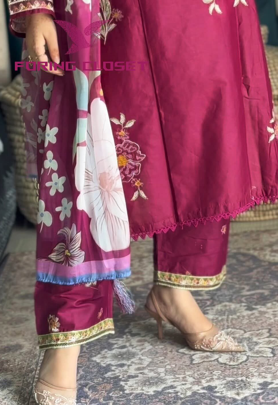 লাক্সারি Purple Dark – মাশলিন সফট কটন থ্রিপিস - Image 5