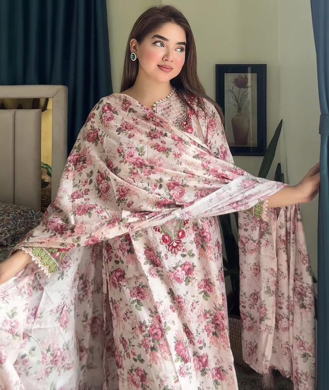 ফ্লোরা – মাশলিন সফট কটন থ্রিপিস - Image 3