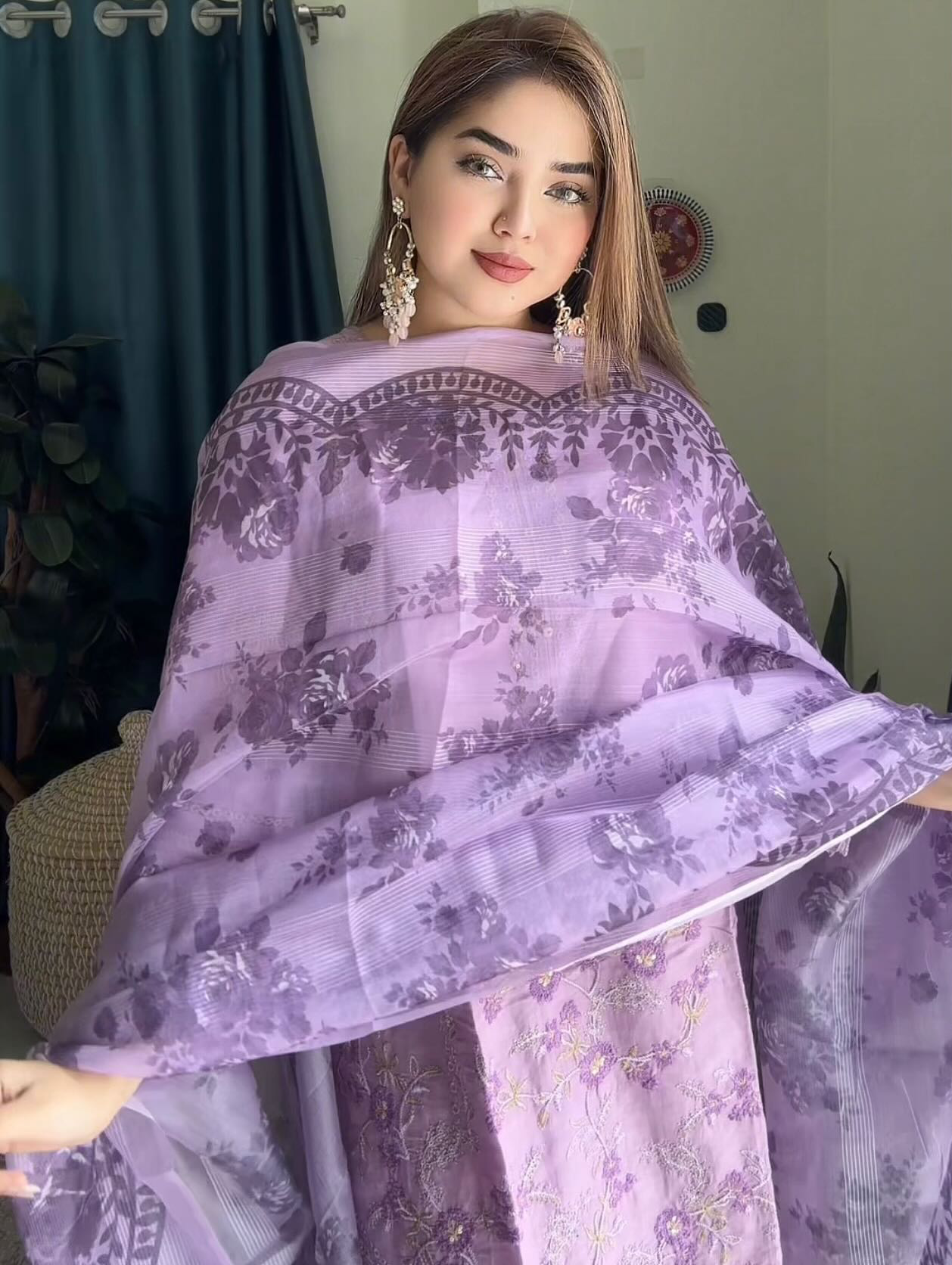 লাক্সারি ল্যাভেন্ডার এলিগেন্স – মাশলিন সফট কটন থ্রিপিস - Image 3