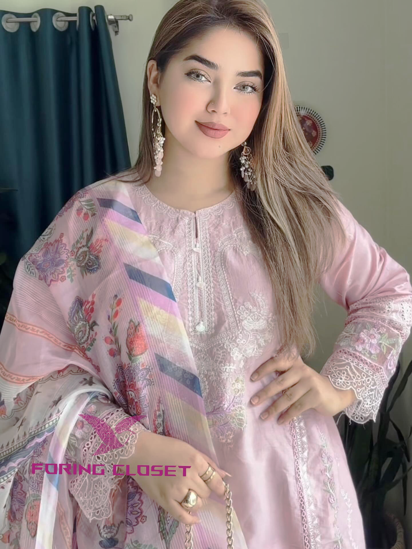 লাক্সারি লাইট পিঙ্ক – মাশলিন সফট কটন থ্রিপিস - Image 4