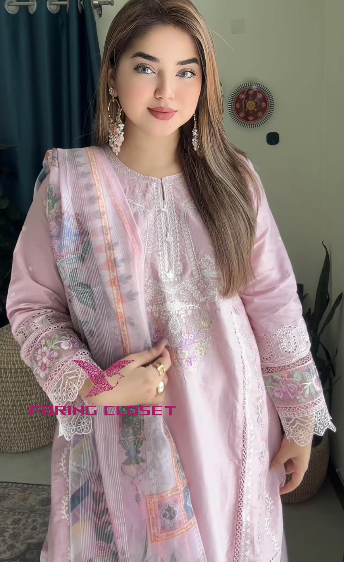 লাক্সারি লাইট পিঙ্ক – মাশলিন সফট কটন থ্রিপিস - Image 5