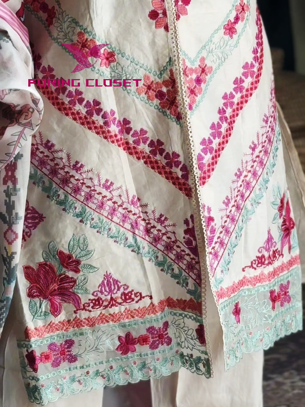 লাক্সারি Pink Villa – মাশলিন সফট কটন থ্রিপিস - Image 6