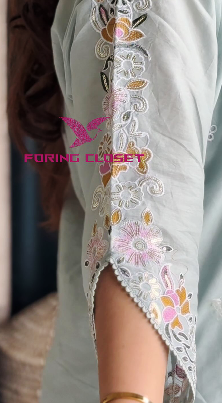 লাক্সারি Sky কালার – মাশলিন সফট কটন থ্রি-পিস - Image 5