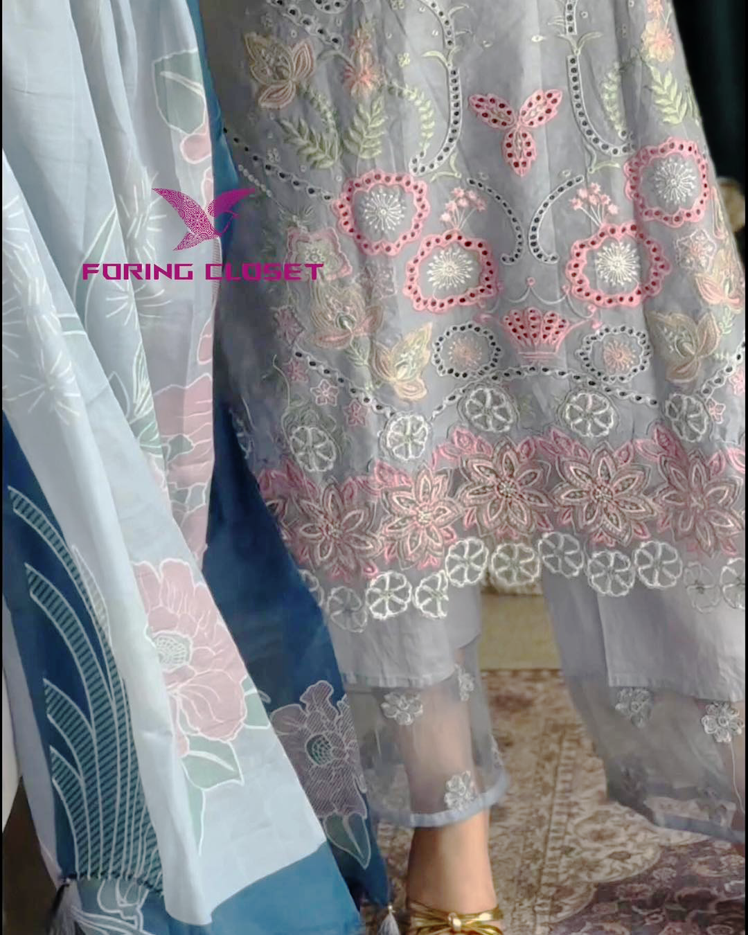 লাক্সারি Sky Blue – মাশলিন সফট কটন থ্রিপিস - Image 4