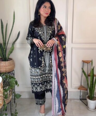 লাক্সারি স্টোন গ্রে – মাশলিন সফট কটন থ্রিপিস