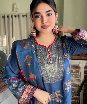 লাক্সারি নীলা – মাশলিন সফট কটন থ্রিপিস