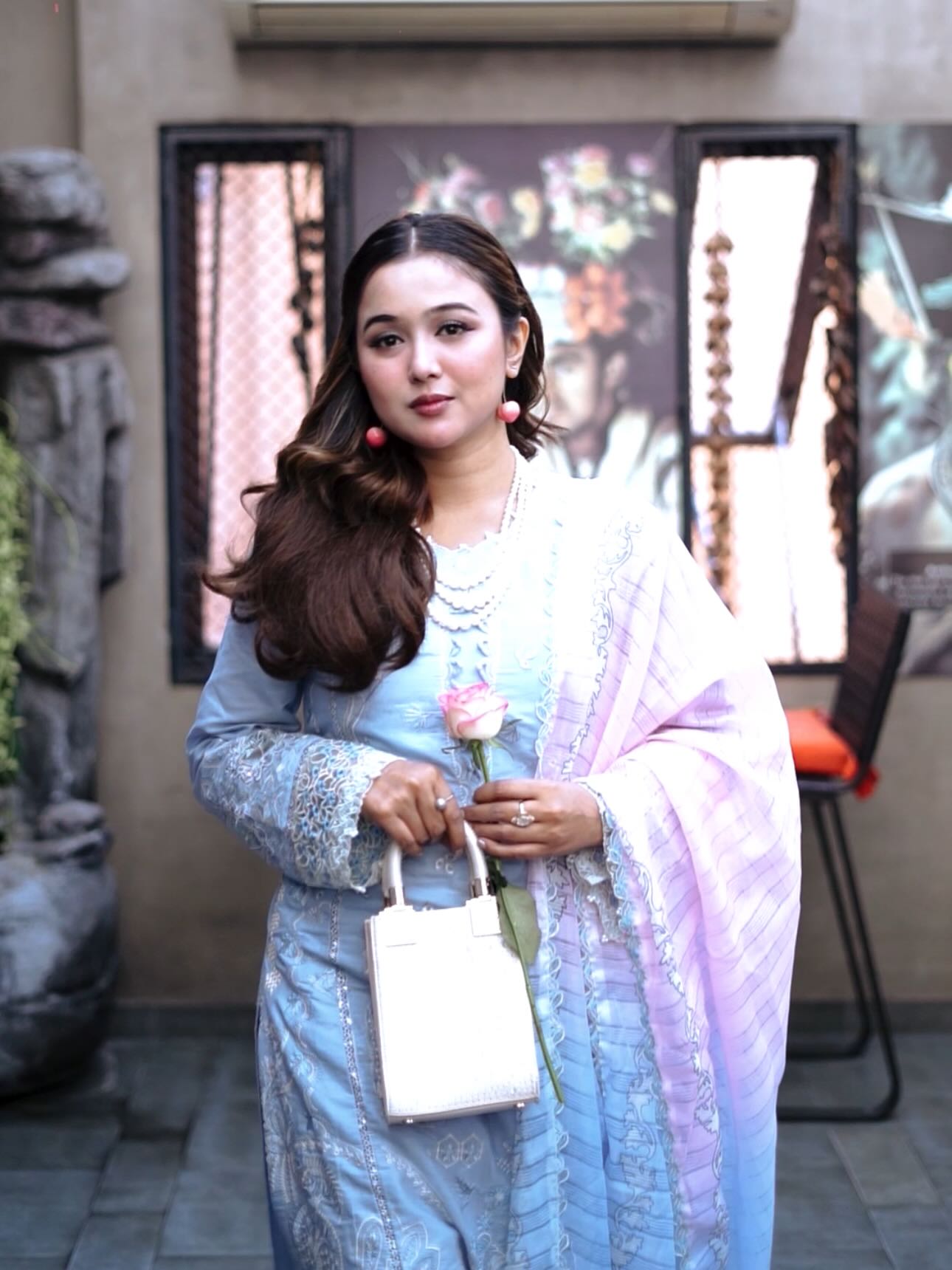 লাক্সারি আকাশী – মাশলিন সফট কটন থ্রিপিস - Image 4