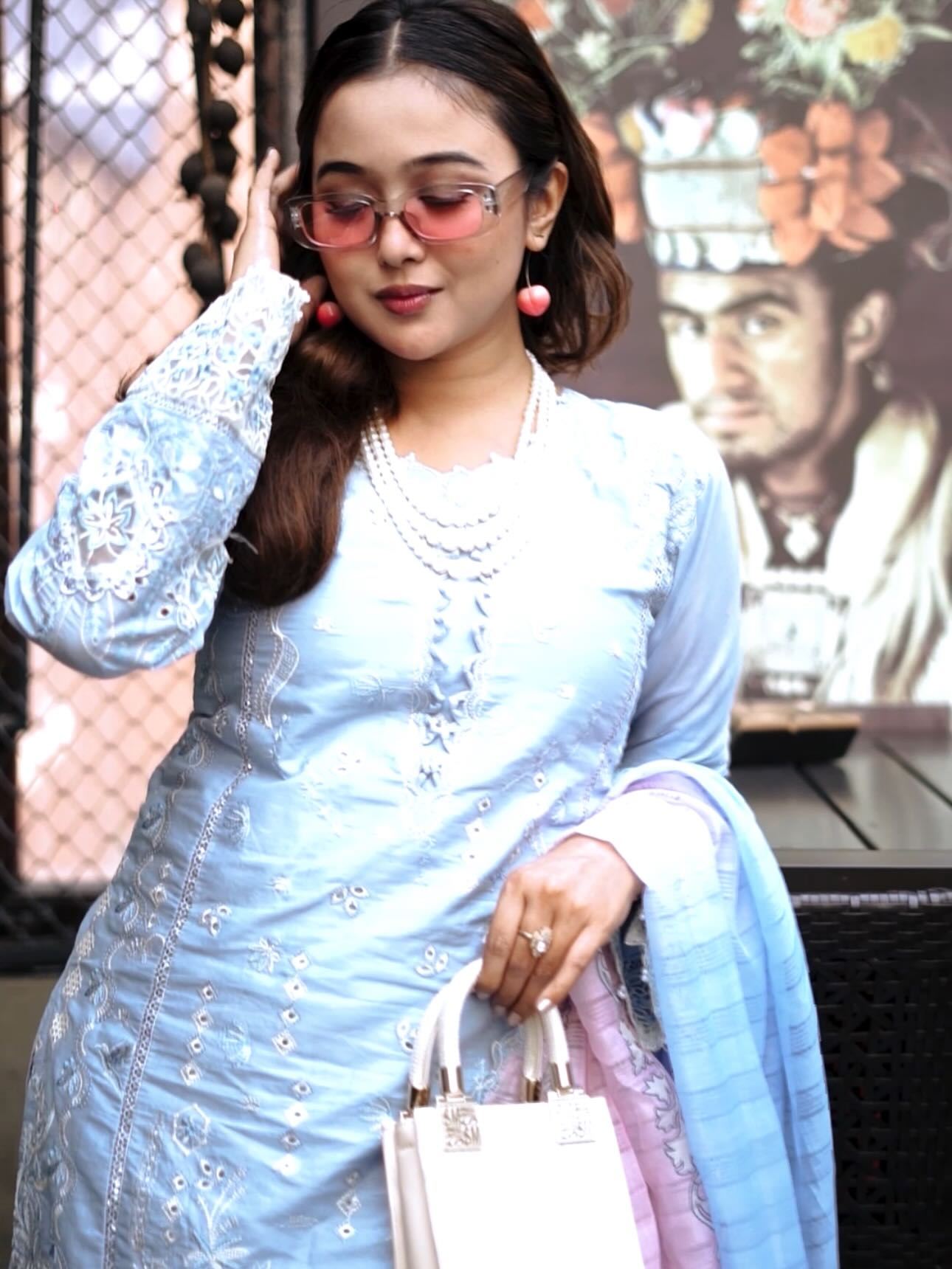 লাক্সারি আকাশী – মাশলিন সফট কটন থ্রিপিস - Image 5