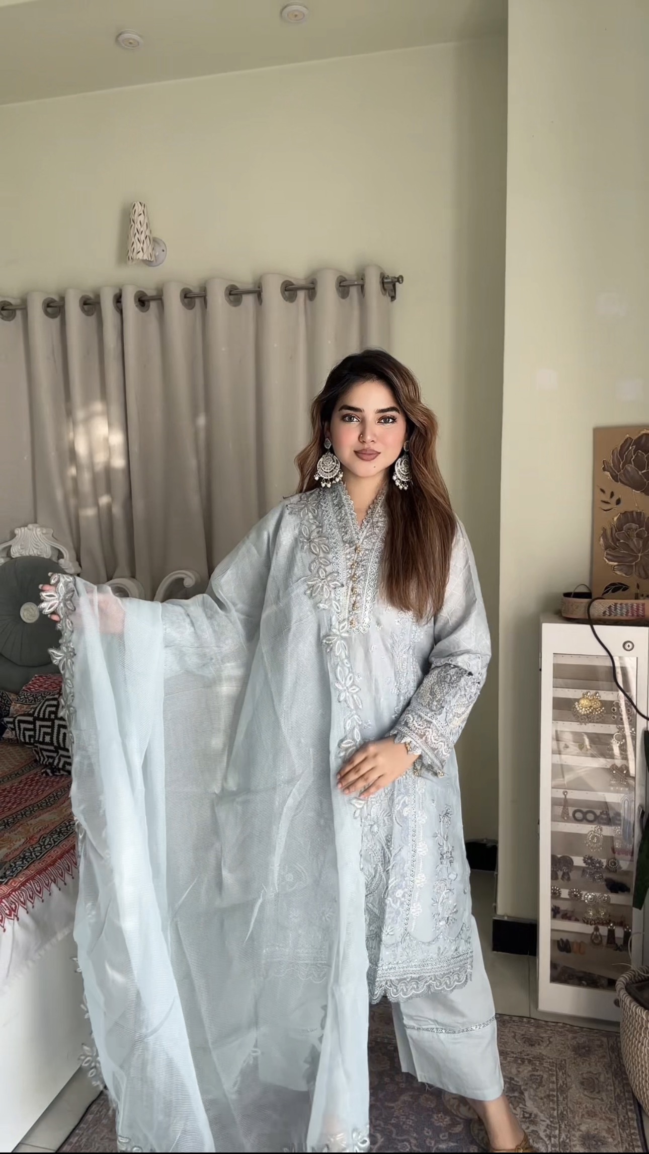 লাক্সারি – লাইট আসমানী সফট কটন থ্রিপিস