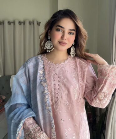 লাক্সারি লাইট পিঙ্ক – মাশলিন সফট কটন থ্রিপিস