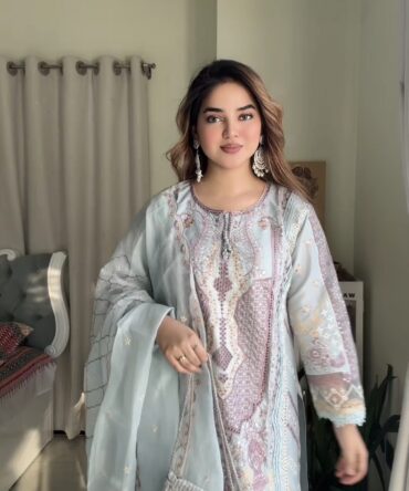 লাক্সারি  – আসমানী & পিঙ্ক টাচ সফট কটন থ্রিপিস