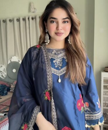 লাক্সারি Blue – মাশলিন সফট কটন থ্রিপিস