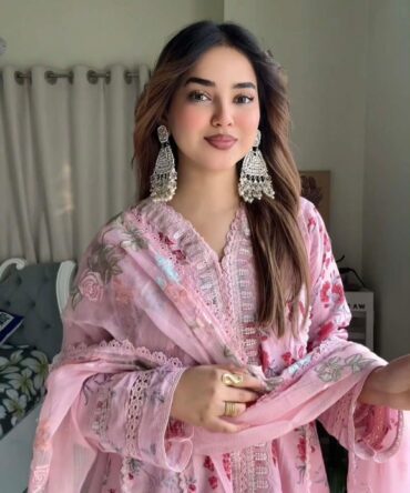 লাক্সারি এলিগেন্ট পিঙ্ক – মাশলিন সফট কটন থ্রিপিস