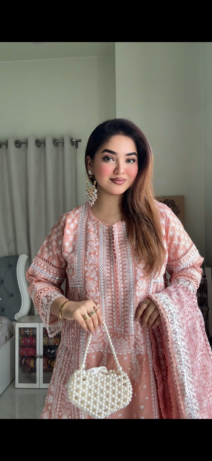 লাক্সারি পিচ পার্ল এলিগ্যান্স – মাশলিন সফট কটন থ্রিপিস