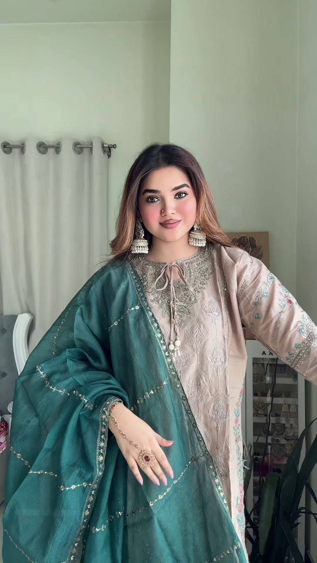 লাক্সারি টিল নূর ব্লুম – মাশলিন সফট কটন থ্রিপিস - Image 2