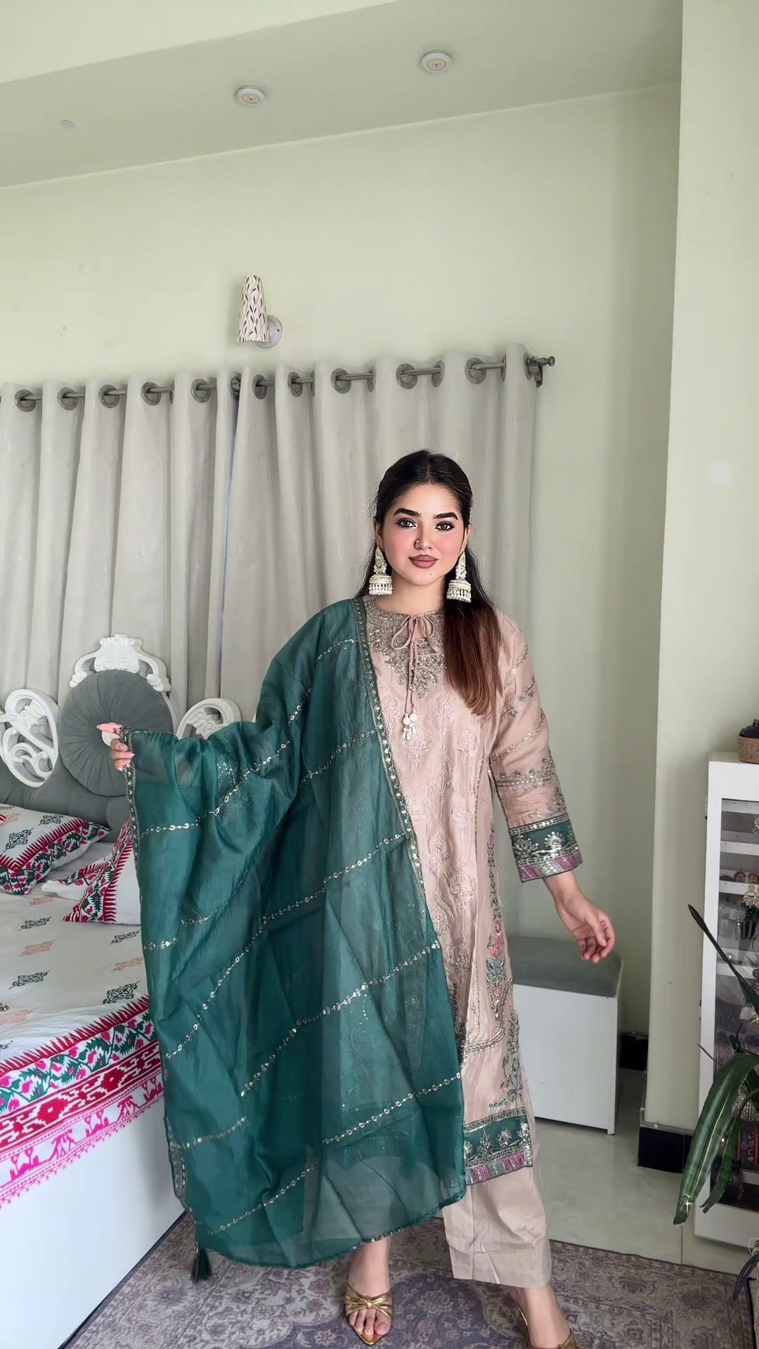 লাক্সারি টিল নূর ব্লুম – মাশলিন সফট কটন থ্রিপিস - Image 3