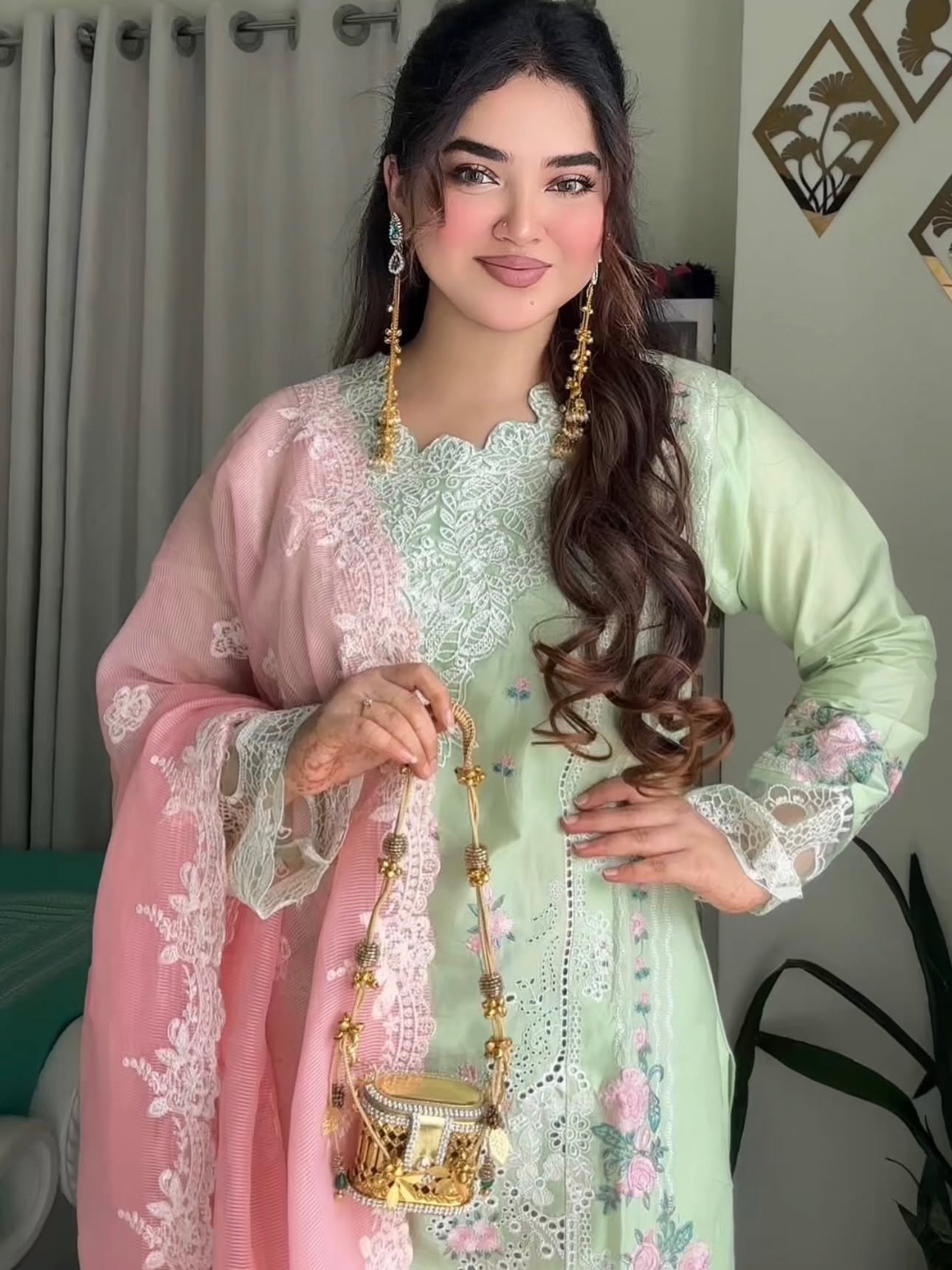 লাক্সারি প্যাস্টেল রোজ চার্ম – মাশলিন সফট কটন থ্রিপিস - Image 2